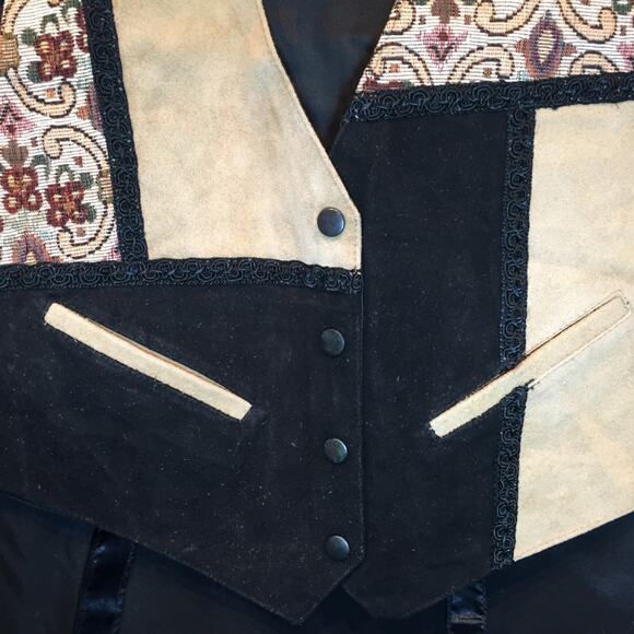 Katch Me NWT Retro BoHo Suede Leather Western Cowboy Ranch Rancher Vest S G - Picture 4 of 6